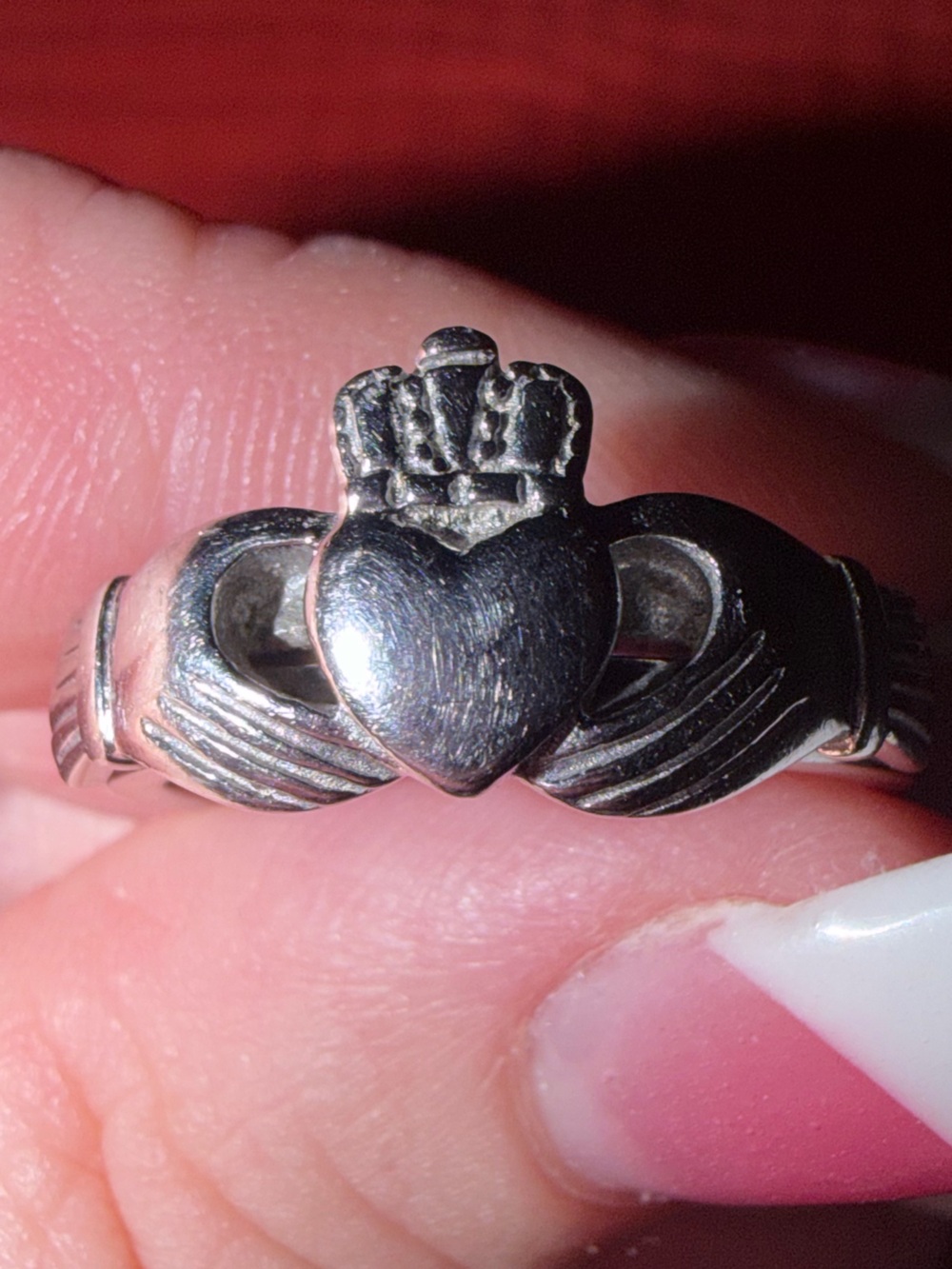 Sterling Silver Claddagh Ring - Silver Heart with Crown